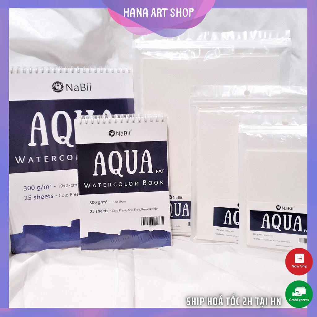 Giấy Vẽ Sổ Vẽ Nabii Aqua Fat - Giấy Vẽ Màu Nước 300Gsm