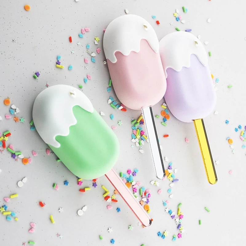 Set 10 Que Kem Acrylic Nhiều Màu Trong Suốt Dùng Trang Trí Bánh Kem DIY