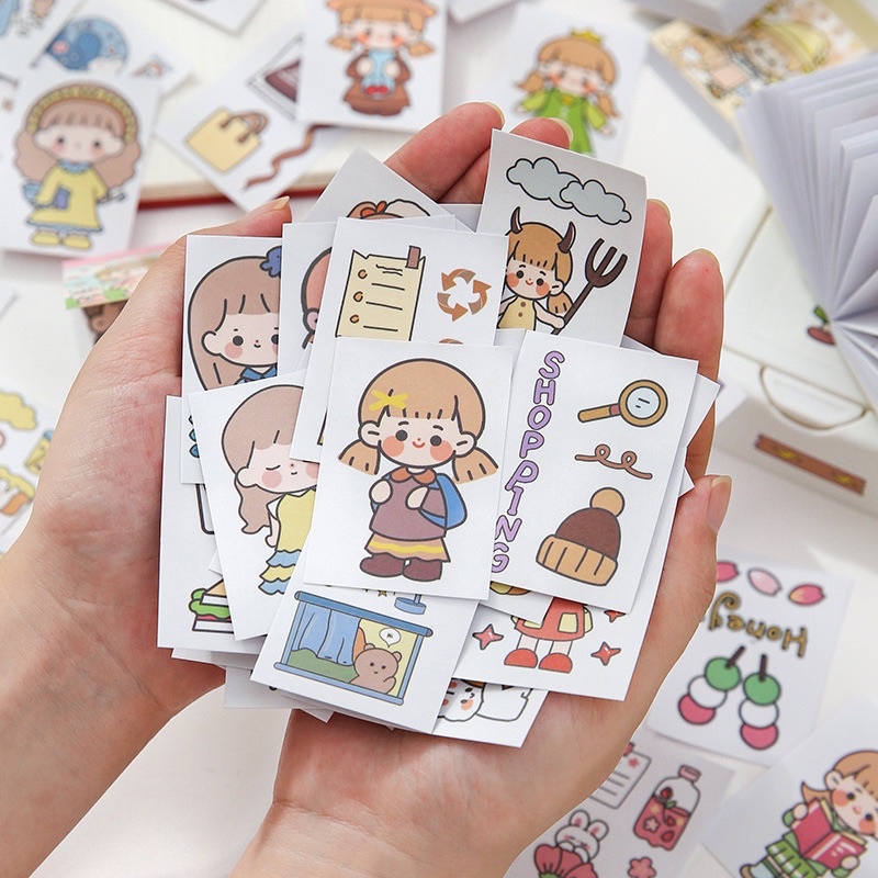🌸Set 50 tấm dán hoạ tiết cô gái dễ thương🌸