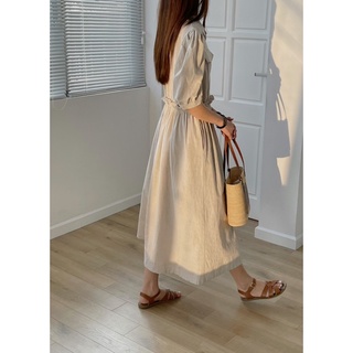 Váy Linen cổ sơ mi