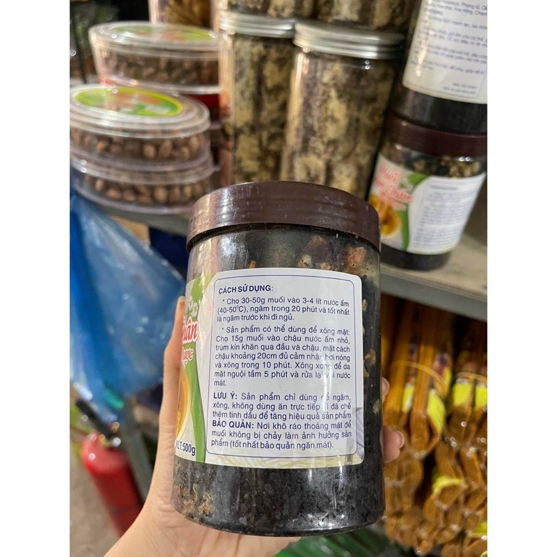 HỘP 500gram MUỐI NGÂM CHÂN THẢO DƯỢC