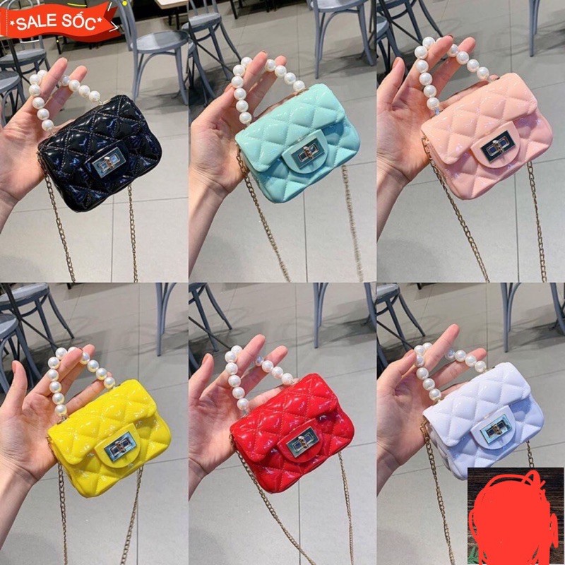 TÚI NHỰA MINI QUAI GIẢ NGỌC SIÊU XINH HÀNG QUẢNG CHÂU LOẠI 1