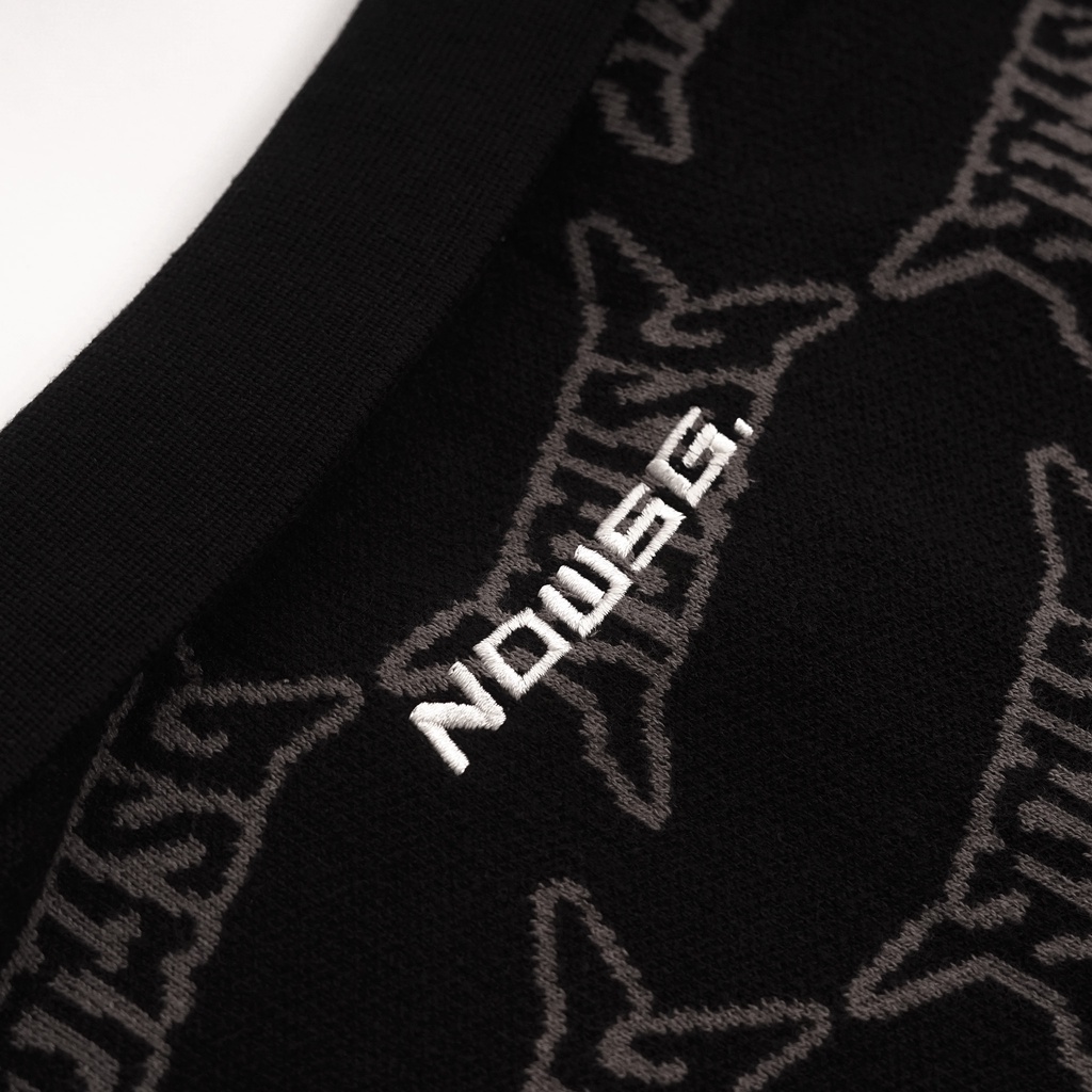 Áo Polo NEEDS OF WISDOM Knit Monogram Polo Shirts - Black - Local Brand Chính Hãng