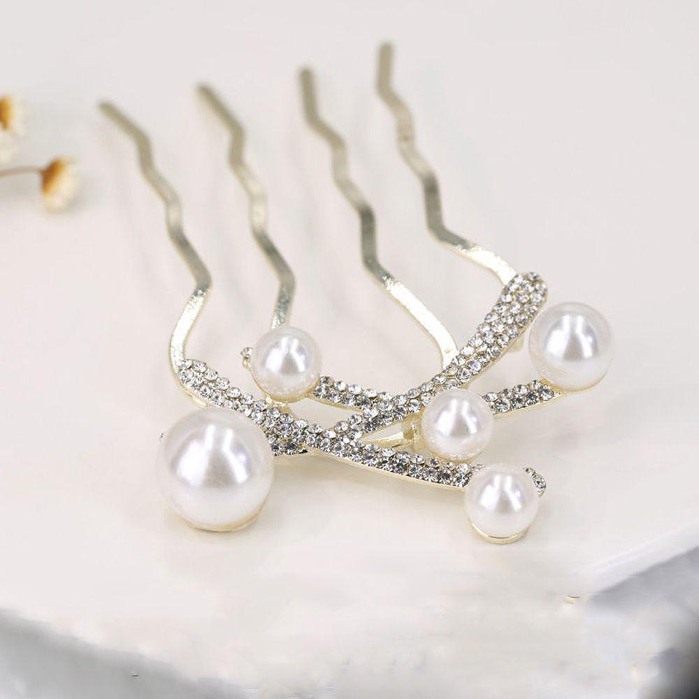 Lược Chải Tóc Bằng Kim Loại Màu Ngà Thanh Lịch|Trâm Cài Tóc Phong Cách Hàn Quốc Đáng Yêu