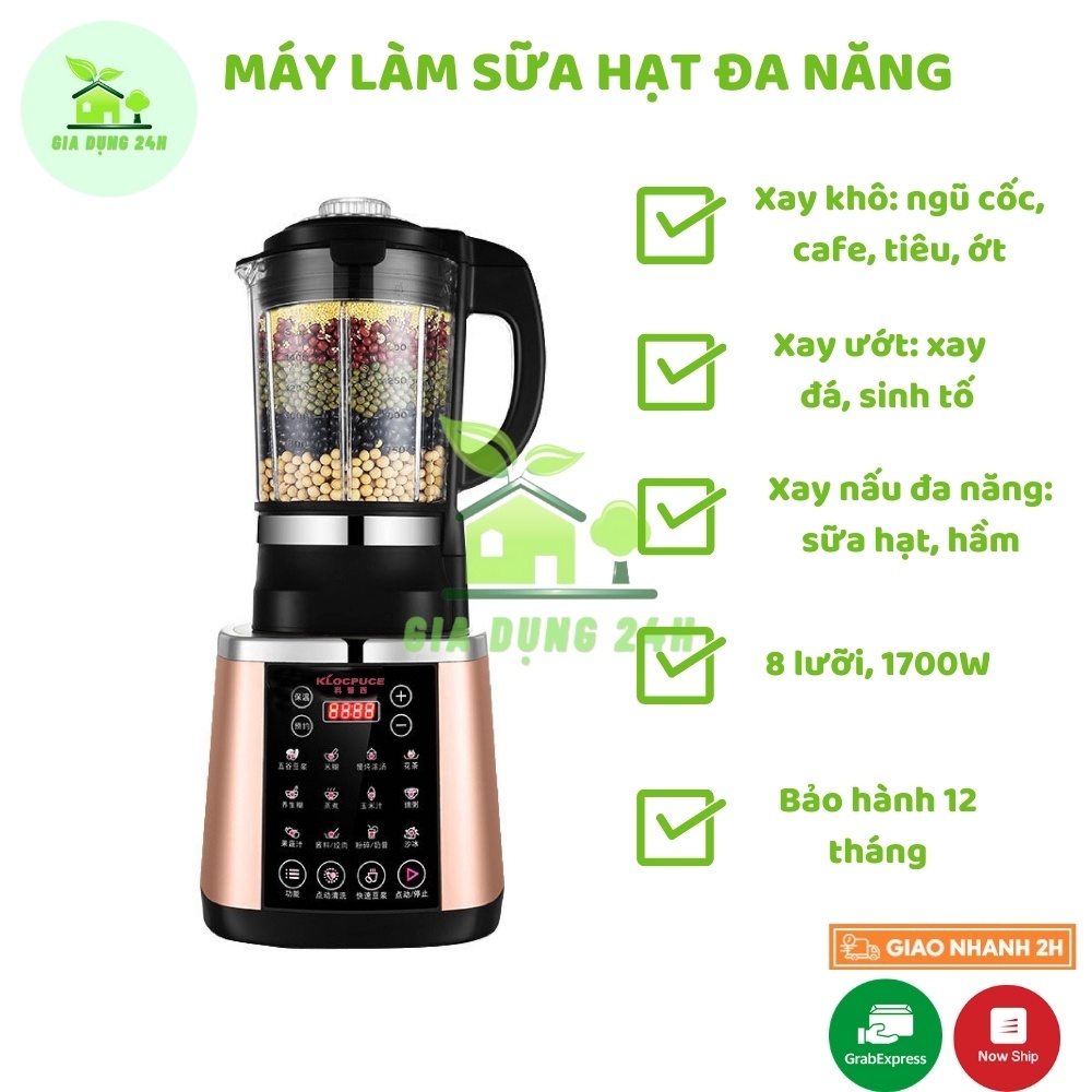 Máy làm sữa hạt, nồi nấu đa năng , nồi nấu cháo chậm – Máy xay sinh tố đa năng – Bảo hành 12 tháng