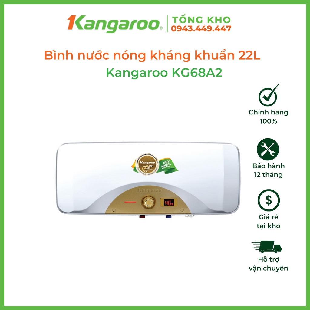 Bình nước nóng kháng khuẩn 22L Kangaroo KG68A2 - Kangaroo Official Online Store