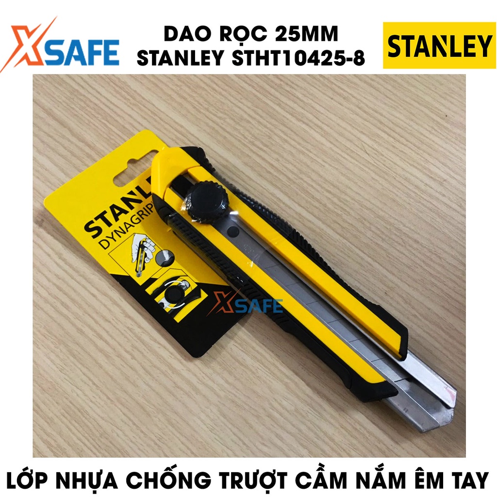 Dao rọc STANLEY STHT10425-8 25mm thân nhựa ABS rắn chắc Dao rọc Stanley lưỡi hợp kim cao cấp, có nút khóa cố định