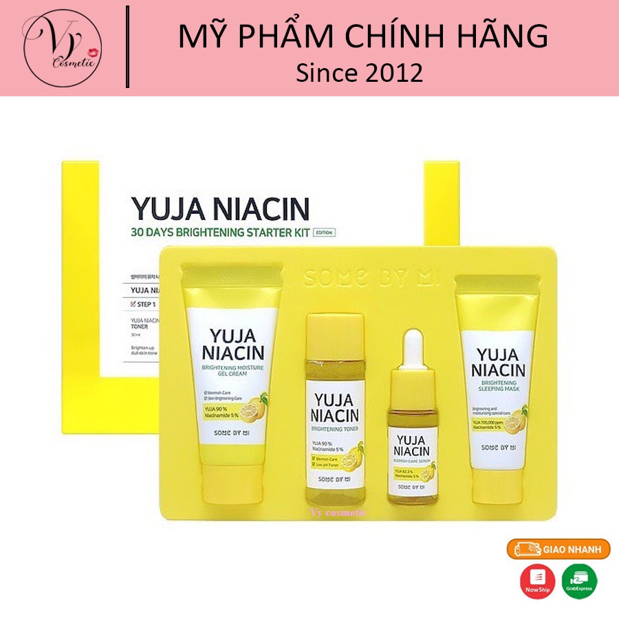 Bộ kit dưỡng trắng da, mờ thâm nám SOME BY MI Yuja Niacin 30 Days Brightening Starter kit