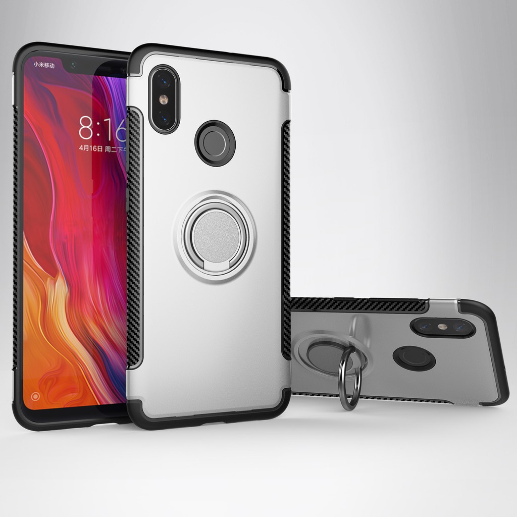 Case For Xiaomi Mi Mix 2s Car Holder Stand Magnetic Finger Ring TPU+PC Cover