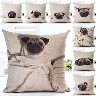 Vỏ Gối Sofa In Hình Chó Pug Dễ Thương Ốp
