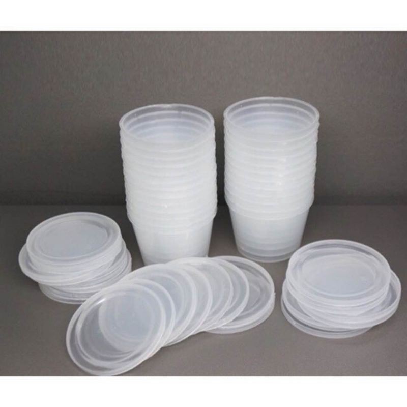 Set 10 Cốc làm sữa chua, caramen, thạch rau câu có nắp