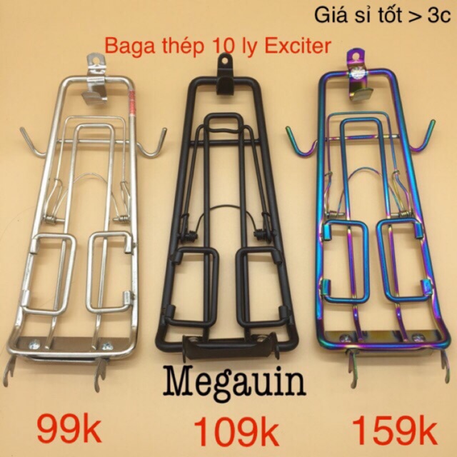 Sỉ BAGA THÉP 10 LY EXCITER 150 (Ex150 màu inox trắng, đen, titan 7 màu)