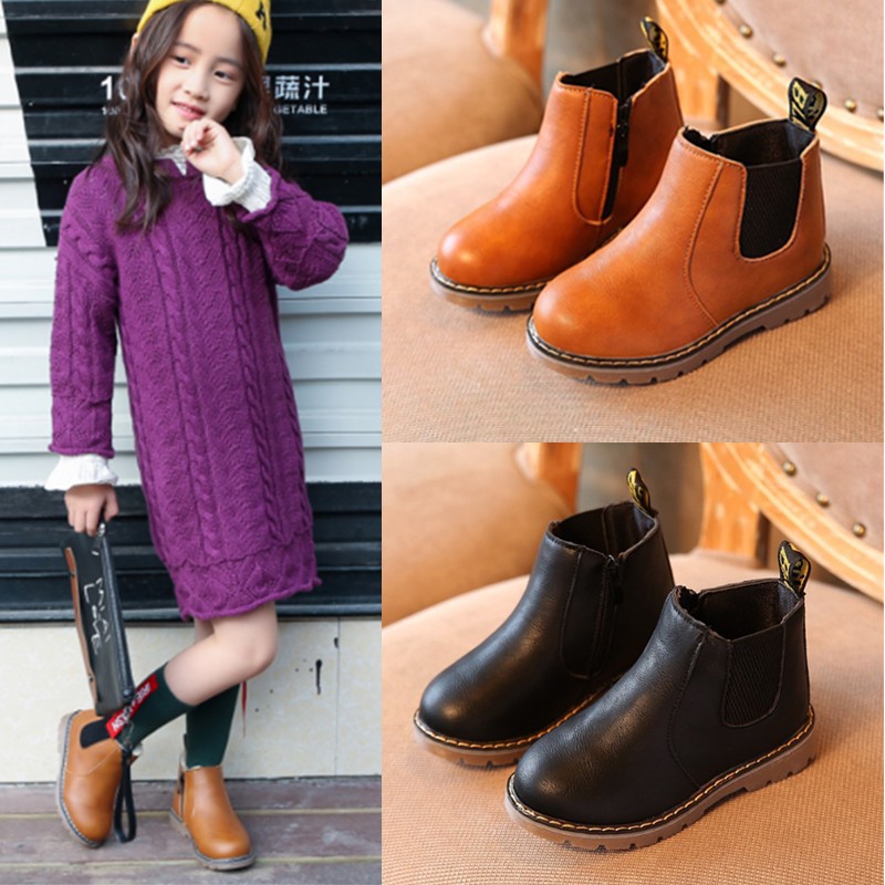 Boot da bé gái trẻ em thiết kế Hàn Quốc đơn giản phối đồ cực xinh