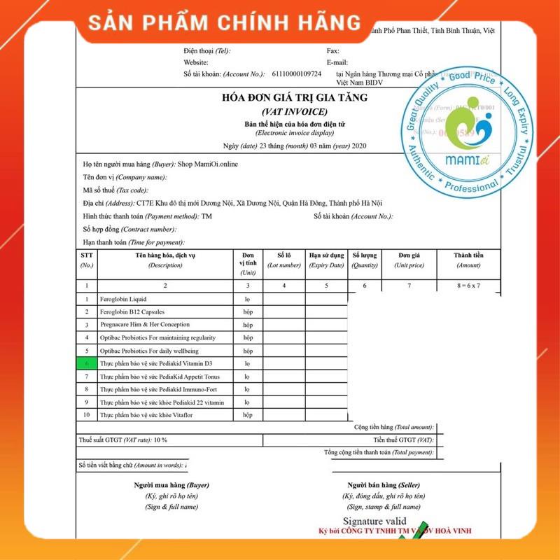 Vitamin D3 Pediakid Pháp 20ml hỗ trợ xương răng, chống còi xương cho trẻ sơ sinh đến trên 15 tuổi