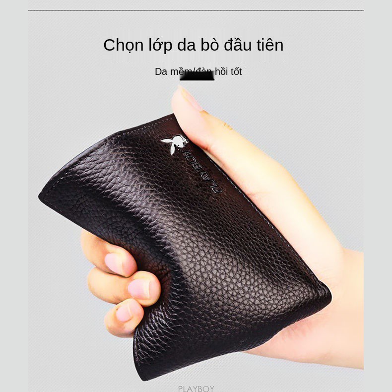 ﹊Ví Playboy nam da bò lớp ngắn trên cùng thanh niên Sinh viên đeo chéo Phong cách hợp thời trang