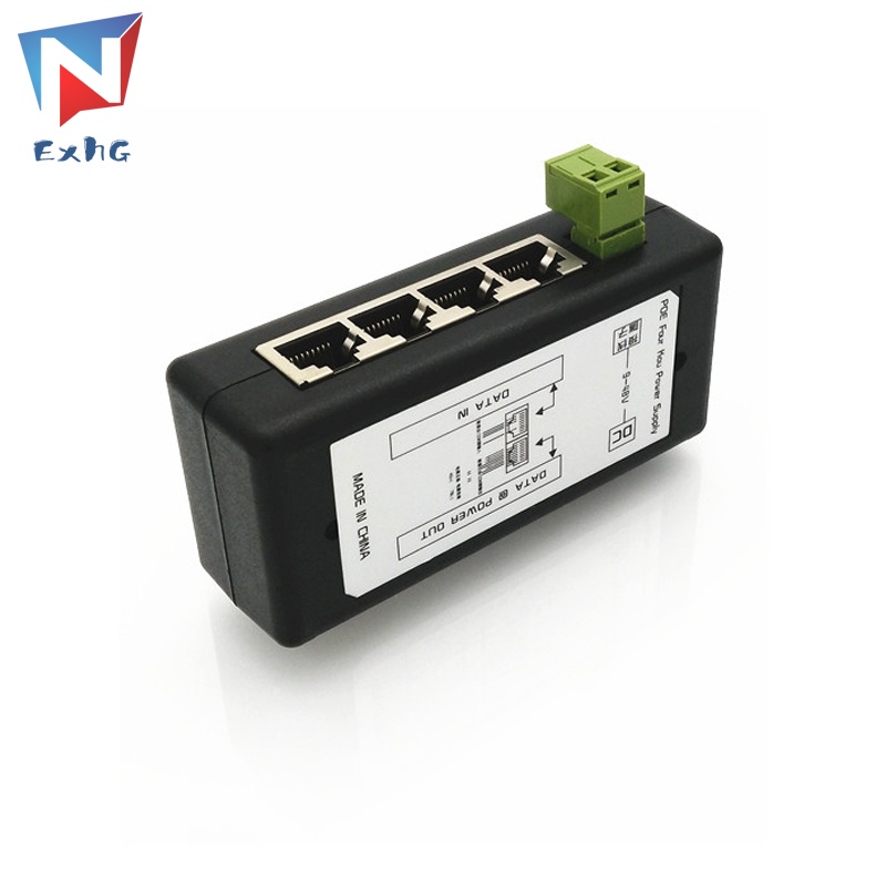Bộ Chuyển Đổi Nguồn POE 4 Cổng POE Cho Camera IP 12-48V POE 4 Cổng 12-48V