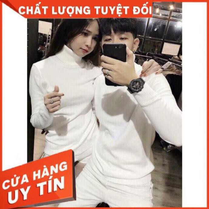 Xả Thanh Lý - Áo Len Cặp Nam Nữ - Áo len cổ lọ hàn quốc màu đen ^ *