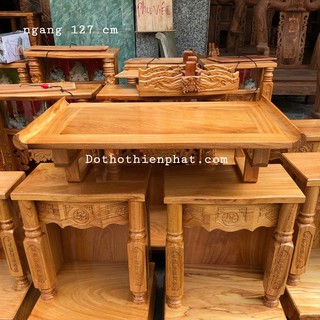 Bàn thờ treo tường gỗ gõ đỏ ngang 127 cm