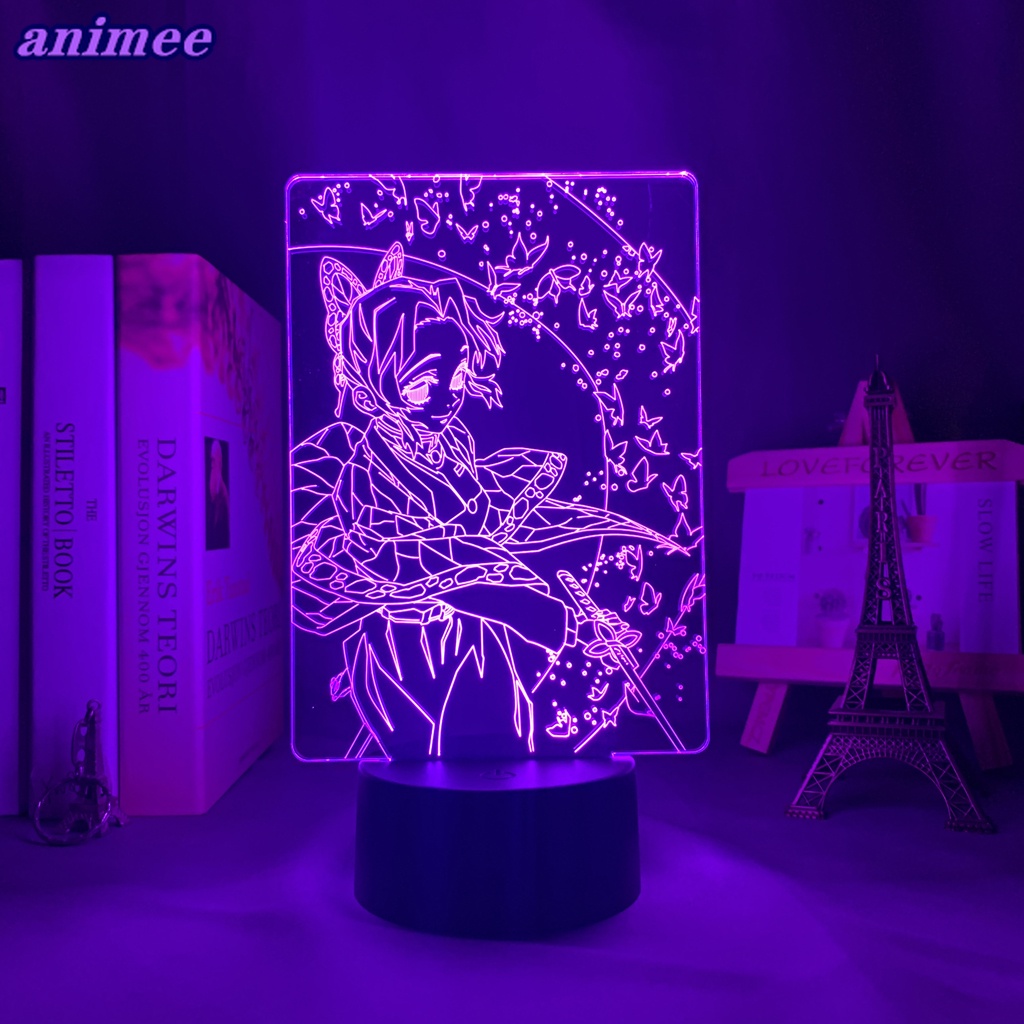 Đèn Led 3d Hình Manga Kimetsu No Yaiba Shinobu Kocho Trang Trí Phòng Ngủ
