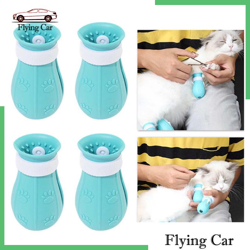 Bộ 4 Vỏ Bọc Bảo Vệ Chống Trầy Xước Có Thể Điều Chỉnh Cho Chân Mèo Cưng Lzdjfmy2