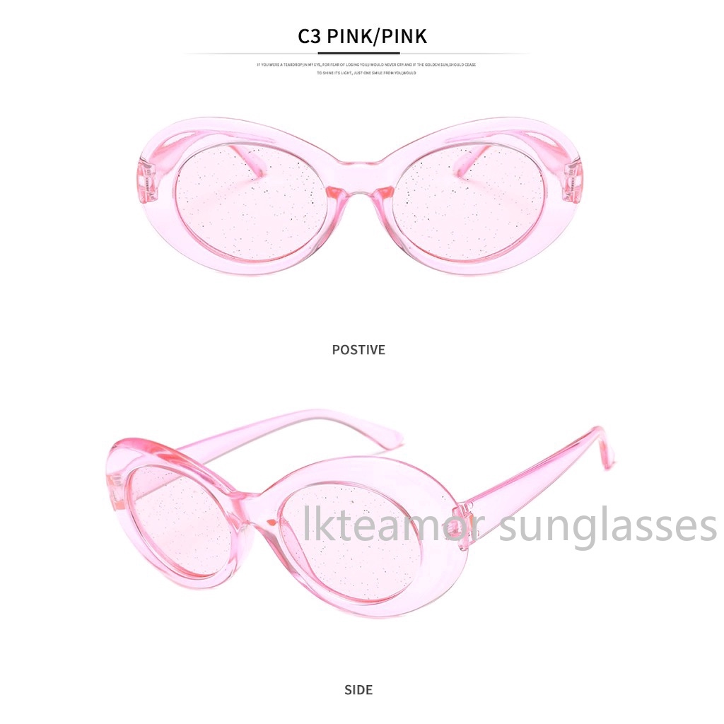 Kính mát hình oval lấp lánh cho nam và nữ