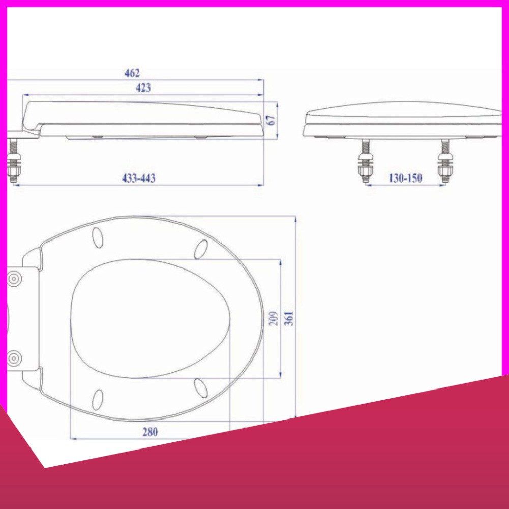 //HOT FREESHIP Nắp bồn cầu nhựa trắng HA02, dài 42cm GIÁ TỐT CHỈ CÓ Ở TIỆN ÍCH SHOP ///!!