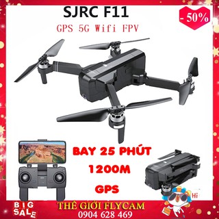 Máy bay Flycam SJRC F11. Động cơ không chổi than. Camera 1080p. Bay 25 phút. Khoảng cách bay 1200m FPV 500m