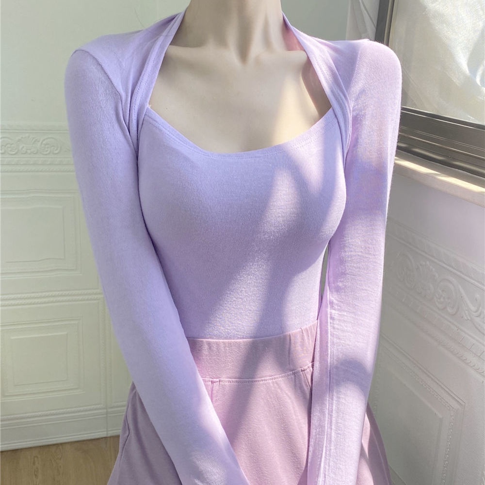 Áo thun COZOKC tay dài dáng ôm thời trang xinh xắn