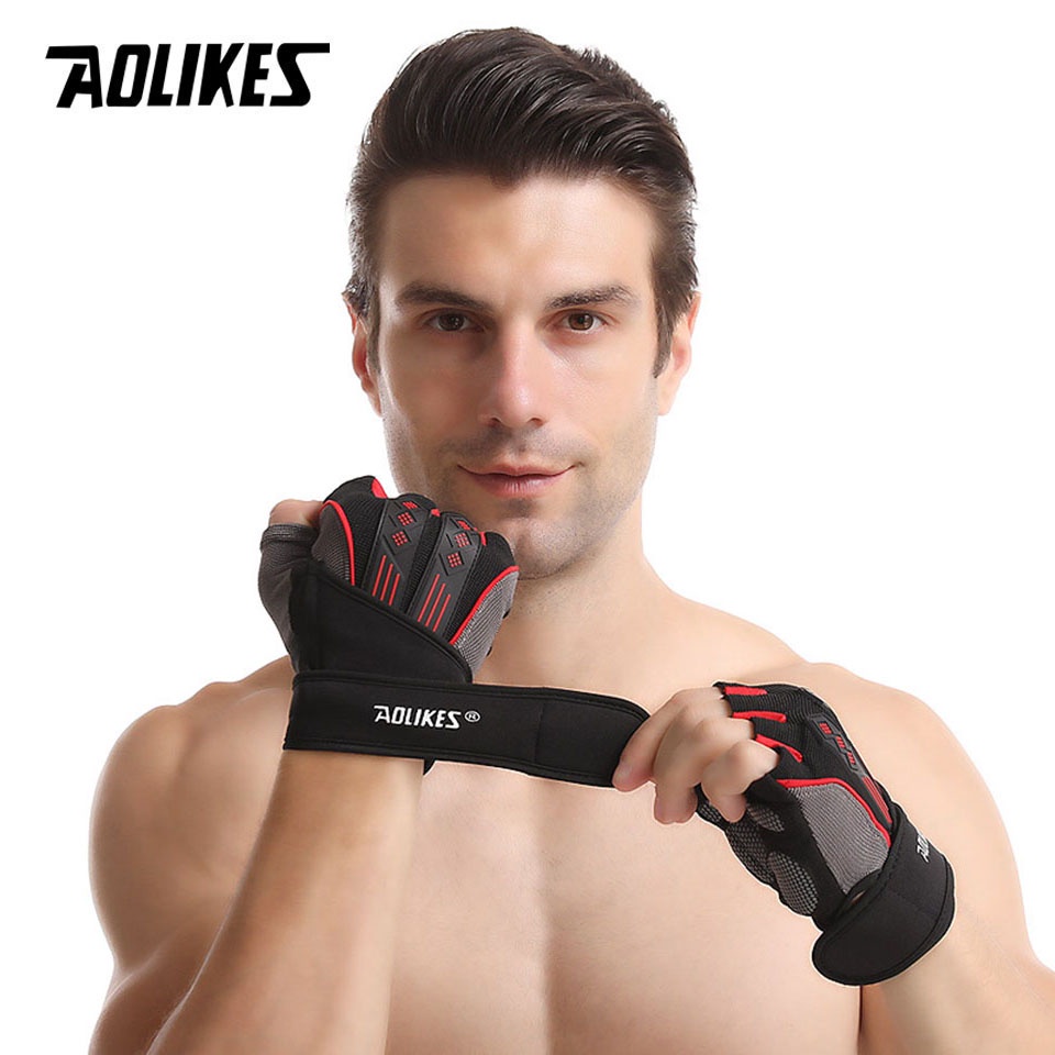 Găng tay thể thao AOLIKES A-115 tập gym, đạp xe Fitness gloves