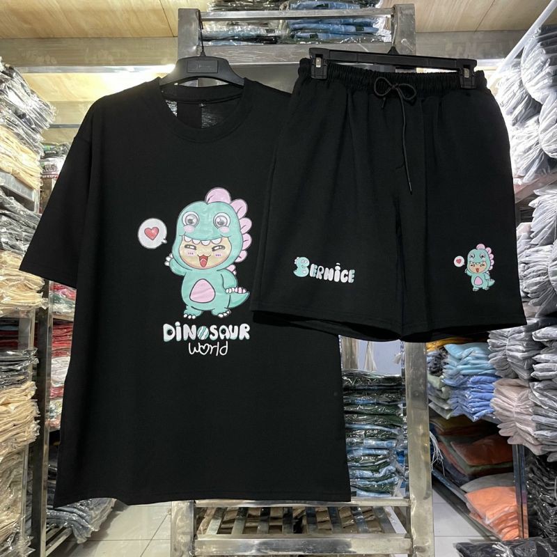 XPstore Set Bộ Khủng Long Nam Nữ Form rộng unisex (Ảnh thật)