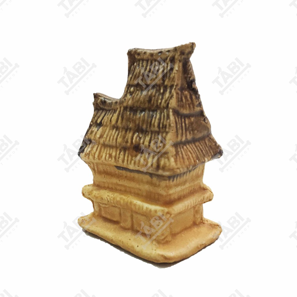 [NHẬN QUÀ KHI MUA ĐƠN 39K] [Tiểu Cảnh] Nhà Lá 2 Mái Nhỏ Size 5x3x9 Dùng Trang Trí Hồ Cá