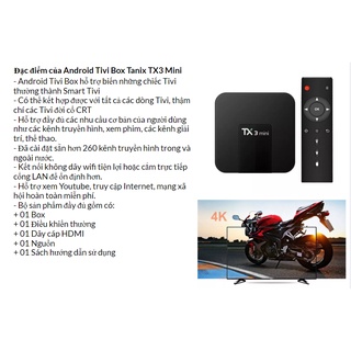[kèm khiển giọng nói] Android Tivi Box Tanix TX3 Mini - Ram 2GB Rom 16GB Android 9.0 - Bluetooth 4.0 Android TV Box TX3