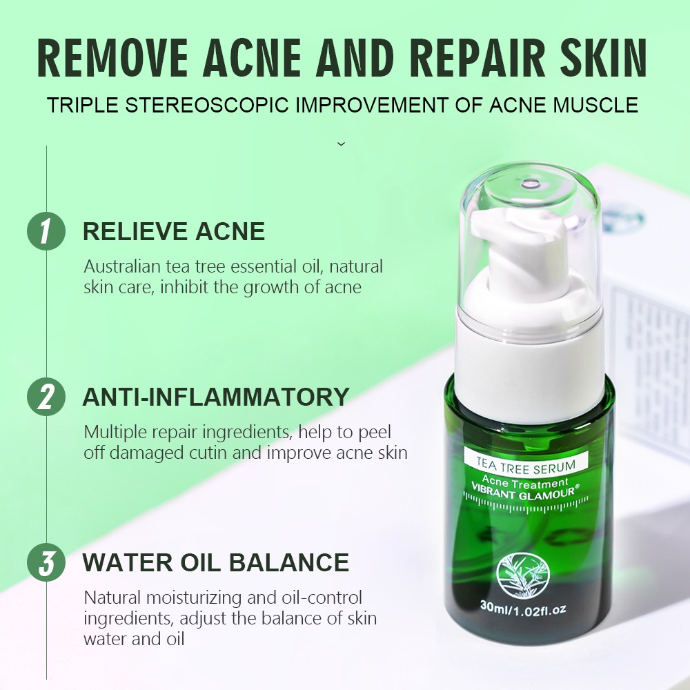 Serum Hỗ trợ giảm Vết Sẹo Loại Bỏ Mụn Làm Trắng Da Tinh Chất Tràm Trà 30ml Vibrant Glamor | BigBuy360 - bigbuy360.vn