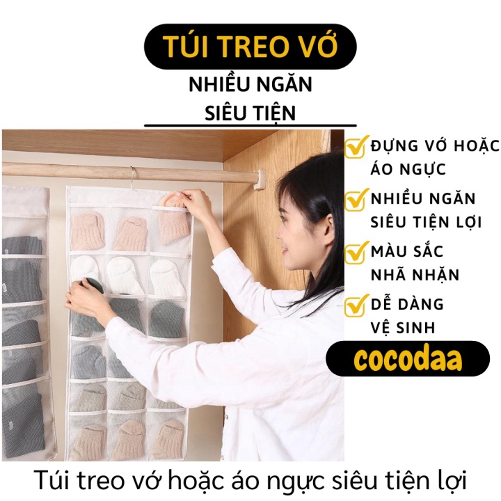 Túi Đựng Đồ Lót - Túi Treo Đồ Lót, Vớ Nhiều Ô Tiết Kiệm Không Gian Tủ 6652 [FREESHIP]