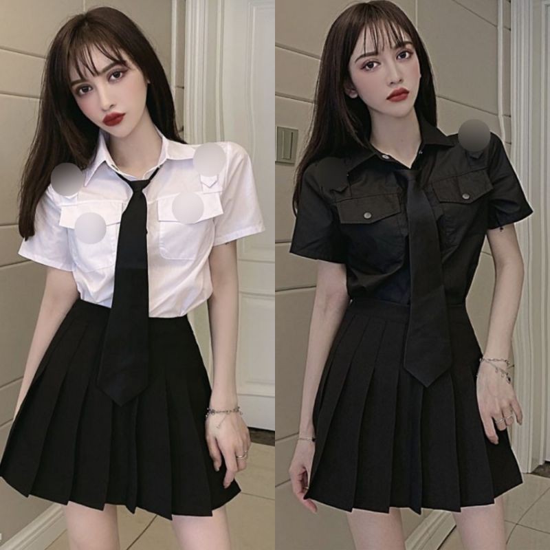 SET 3 MÓN: ÁO SƠMI + VÁY + CÀ VẠT