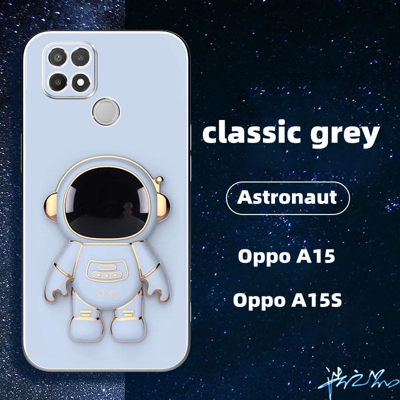 Ốp Điện Thoại In Hình Phi Hành Gia Có Giá Đỡ Cho OPPO A15S Case A16 A15 A57 2022 A55 A54 A74 A94 A93 4G Casing 2022