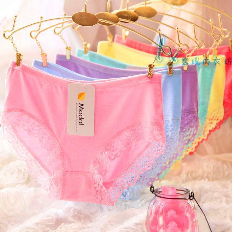 Quần Lót Nữ Cotton Modal Viền Ren Mềm Mại Kháng Khuẩn