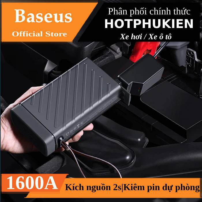 Bộ kích nguồn đa năng Baseus Reboost Jump Starter 1600A kiêm pin sạc dự phòng sạc nhanh 65W PD Type-C / USB