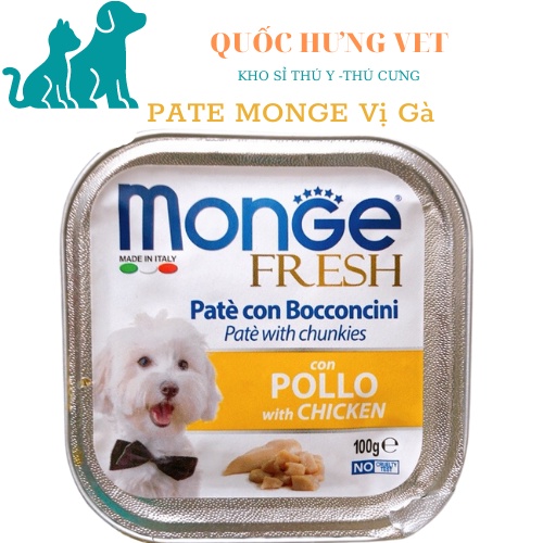 Pate Monge Cho CHÓ Nhiều Vị Thơm Ngon 100g- Monge CHÍNH HÃNG hộp nhôm date mới - QUỐC HƯNG VET
