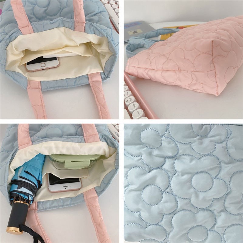 Túi Xách Đeo Vai/Đeo Chéo Chất Liệu Mềm In Họa Tiết Hoa Dễ Thương Thời Trang Cho Nữ