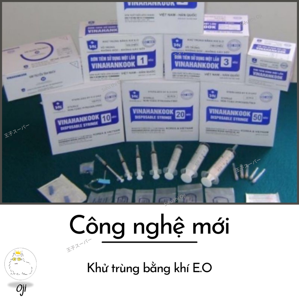 Bơm Tiêm Xilanh VINAHANKOOK Vô trùng, Không Gây Độc, Không Gây Sốt, 1-3-5-10ml