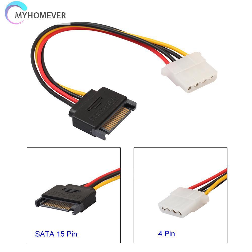 myhomever SATA 15pin Male to IDE Big 4pin Hard Disk Drive Power Cord Connector Cable