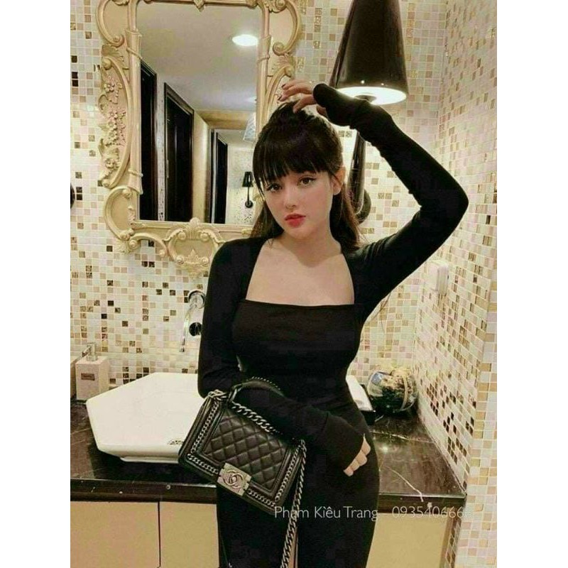 Áo thun borip cổ vuông tay bo ch/ls