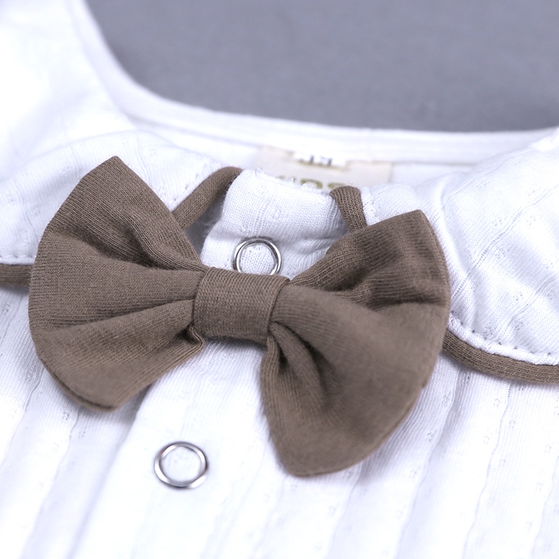 Bộ Áo Liền Quần Tay Ngắn Bằng Cotton In Họa Tiết Dành Cho Bé Trai Bé Gái 0-24 Tháng Tuổi