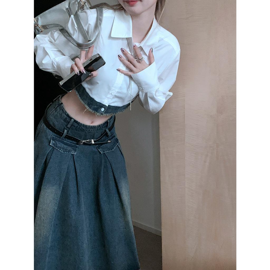 「 WELOVE1 」Chân váy jean Lưng Cao Dáng Ôm Thời Trang Mùa Hè Dành Cho Bạn Nữ
