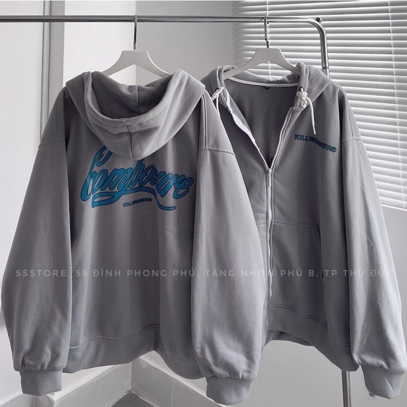 Khoác zip  nỉ siêu dày mũ 2 lớp