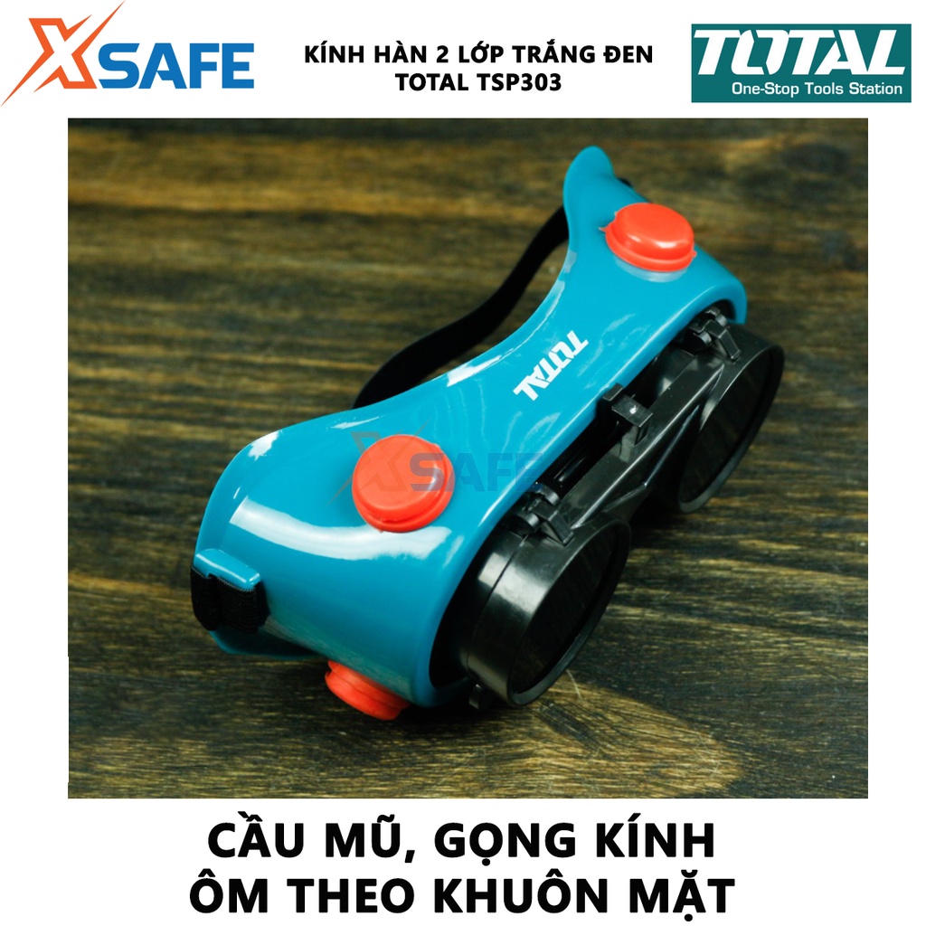 Kính hàn 2 lớp Total TSP303 | mặt nạ hàn điện, hồ quang, cắt kim loại, bền chắc chịu nhiệt cao, 2 tròng [CHÍNH HÃNG]