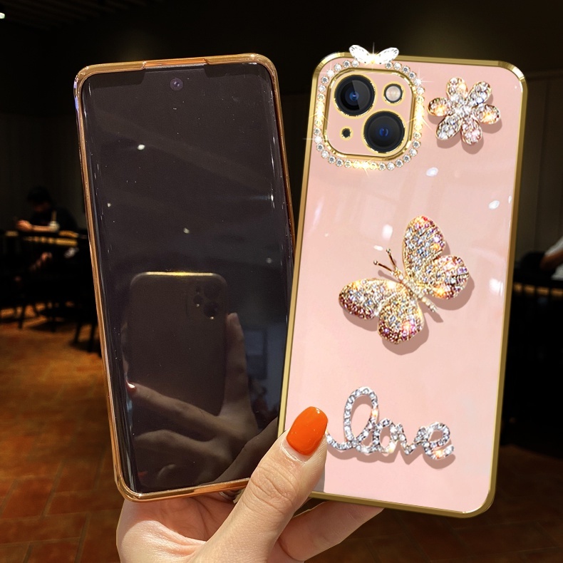 Ốp điện thoại đính đá phù hợp cho OPPO A15 A15s A74 5G A54 A53 A33 A52 A92 A91 A31 A9 A5 2020 A7 A5s A12 A11k A3s A83