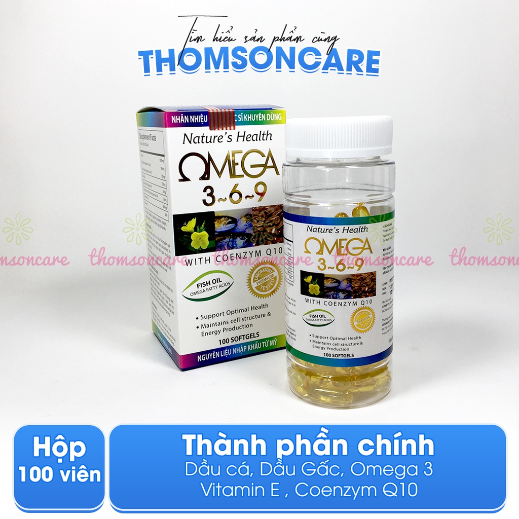 Omega 369 từ dầu cá chứa DHA EPA và dầu hoa anh thảo - Omega 3 6 9 Nature Health tốt cho mắt và tim mạch