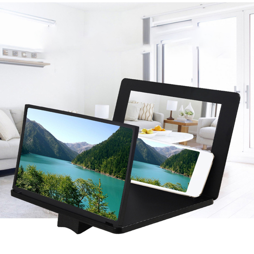 Thiết Bị Phóng To Màn Hình Điện Thoại 12 Inch Hd Kèm Gương Trang Điểm